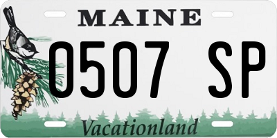 ME license plate 0507SP