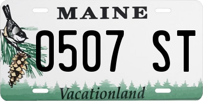 ME license plate 0507ST