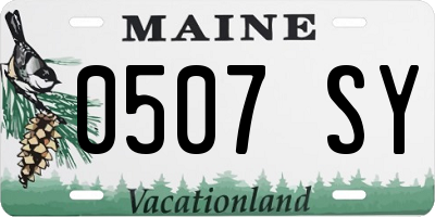 ME license plate 0507SY