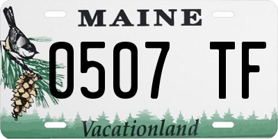 ME license plate 0507TF