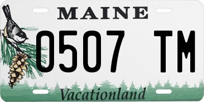 ME license plate 0507TM