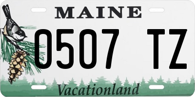 ME license plate 0507TZ