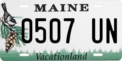 ME license plate 0507UN