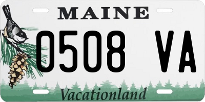 ME license plate 0508VA