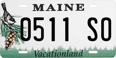 ME license plate 0511SO