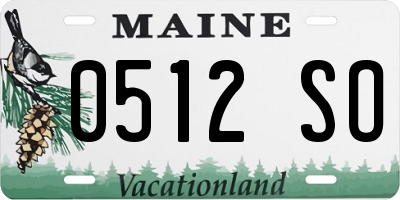 ME license plate 0512SO
