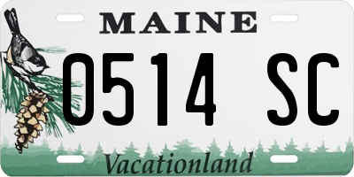 ME license plate 0514SC
