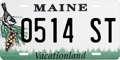 ME license plate 0514ST