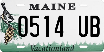 ME license plate 0514UB