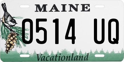 ME license plate 0514UQ