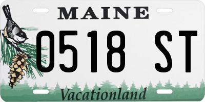 ME license plate 0518ST