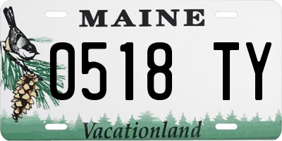 ME license plate 0518TY