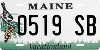 ME license plate 0519SB