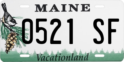 ME license plate 0521SF
