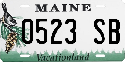 ME license plate 0523SB