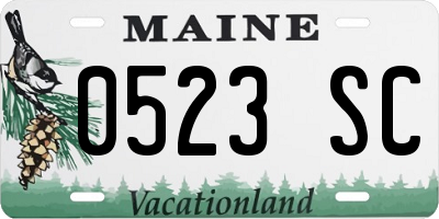 ME license plate 0523SC