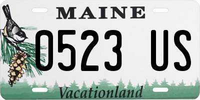 ME license plate 0523US