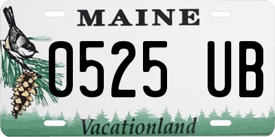 ME license plate 0525UB