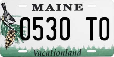 ME license plate 0530TO