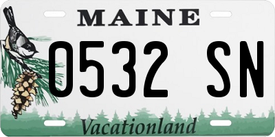 ME license plate 0532SN