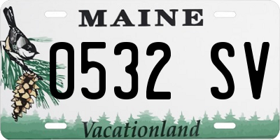 ME license plate 0532SV