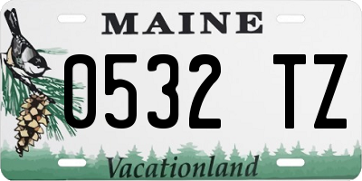 ME license plate 0532TZ