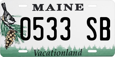 ME license plate 0533SB