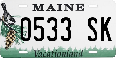 ME license plate 0533SK