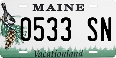 ME license plate 0533SN