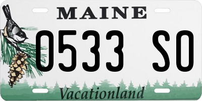 ME license plate 0533SO