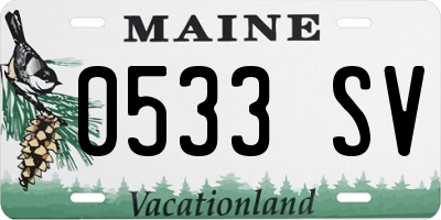 ME license plate 0533SV