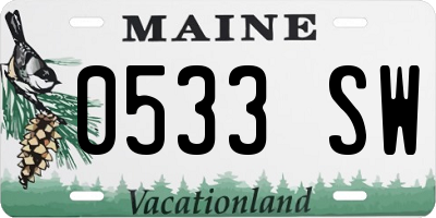 ME license plate 0533SW