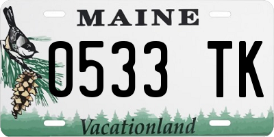 ME license plate 0533TK