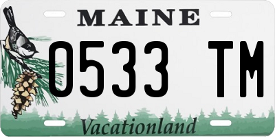ME license plate 0533TM
