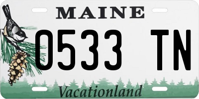 ME license plate 0533TN