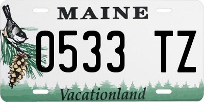 ME license plate 0533TZ
