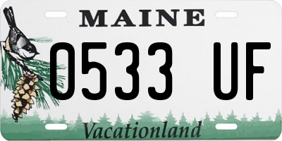 ME license plate 0533UF