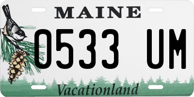 ME license plate 0533UM