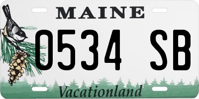 ME license plate 0534SB