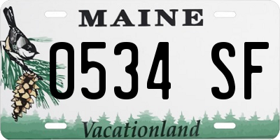 ME license plate 0534SF