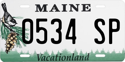 ME license plate 0534SP