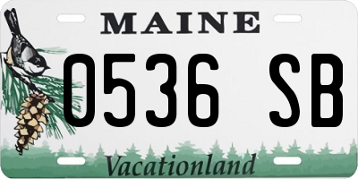 ME license plate 0536SB