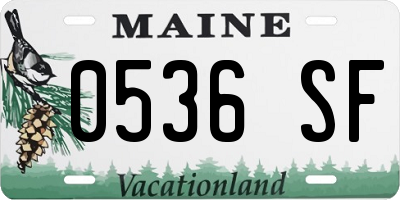 ME license plate 0536SF