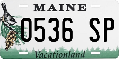 ME license plate 0536SP