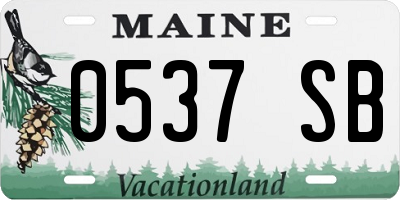 ME license plate 0537SB