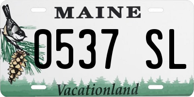ME license plate 0537SL