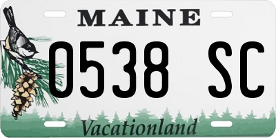 ME license plate 0538SC