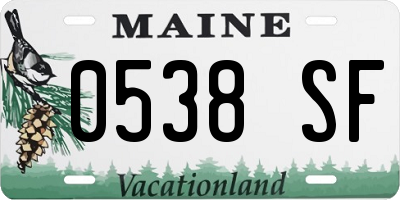 ME license plate 0538SF