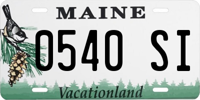 ME license plate 0540SI