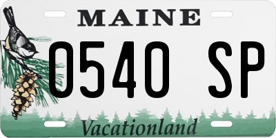 ME license plate 0540SP
